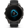 Смарт-часы Garmin Fenix 8 – 47 мм, AMOLED Sapphire, титан с DLC-покрытием Carbon Gray и силиконовым ремешком черного/серого цвета 010-02904-21
