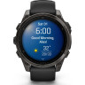 Смарт-часы Garmin Fenix 8 – 47 мм, AMOLED Sapphire, титан с DLC-покрытием Carbon Gray и силиконовым ремешком черного/серого цвета 010-02904-21