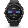 Смарт-часы GARMIN FENIX 8 – 51 мм, Solar Sapphire, титан с DLC-покрытием Carbon Gray и силиконовым ремешком черного/серого цвета 010-02907-11